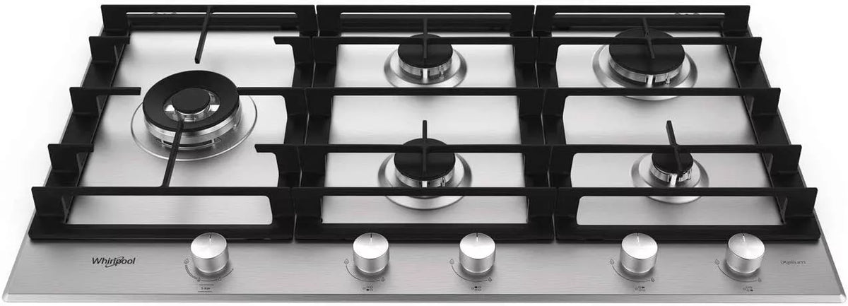 Whirlpool GMW9552/IXL 86cm Stainless Steel 5 Burner Gas Hob - 5kw WOK Burner!