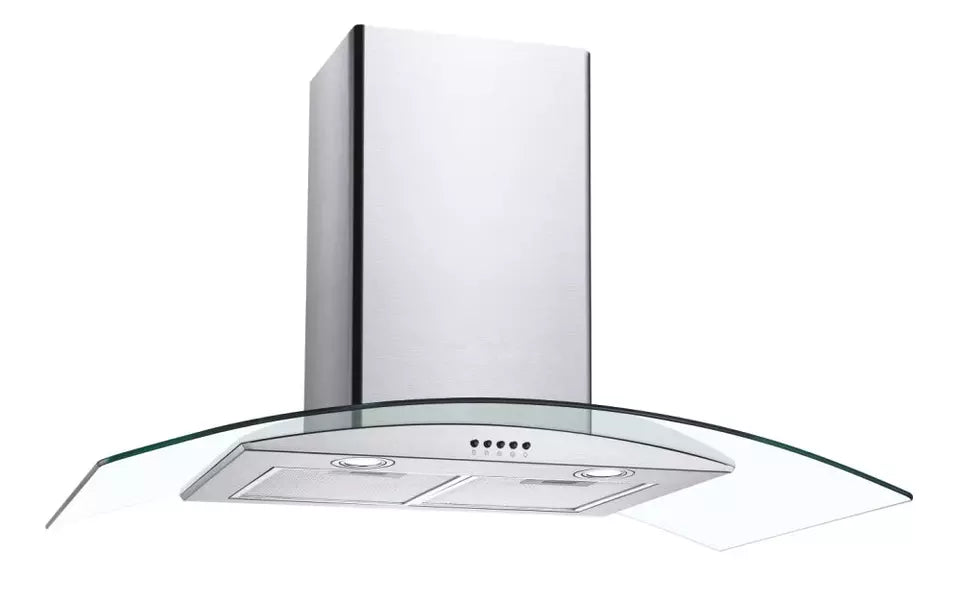 Candy CGM64X 60cm wide Curved Glass Style Cooker Hood - Stainless Steel