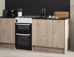 BRAND NEW Hotpoint HD5G00CCW 50cm Gas Cooker - Double Ovens, Grill & Hob, Lid