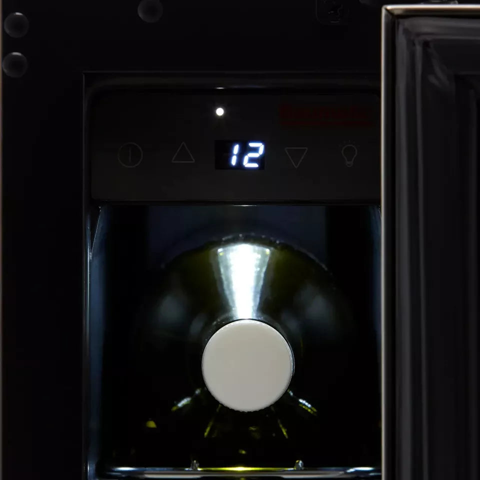 Hoover HWCB15UK/1 - 15cm - 7 Bottle Wine Cooler, Anti UV Glass Door, LED Display