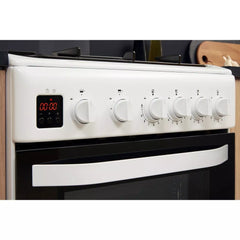 Hotpoint HD5G00CCW 50cm Gas Cooker - Double Ovens, Grill & Hob, Lid